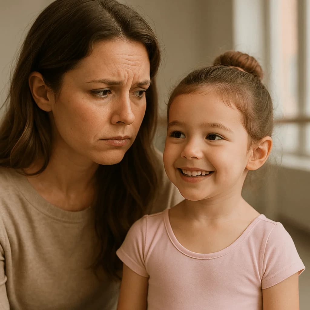 Mãe olhando filha preocupada - autoestima infantil